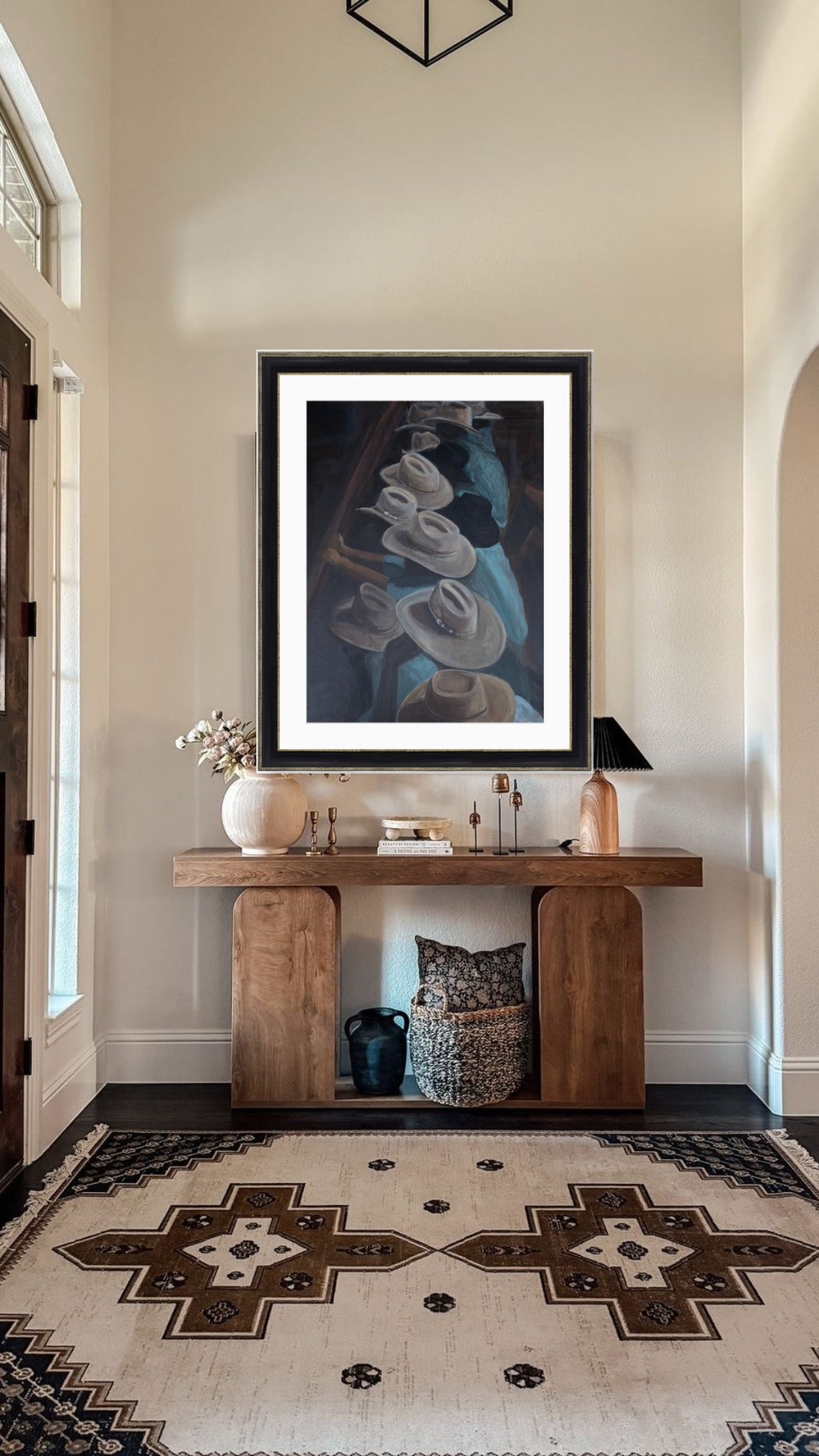 i wanna be a cowboy back and gold framed print