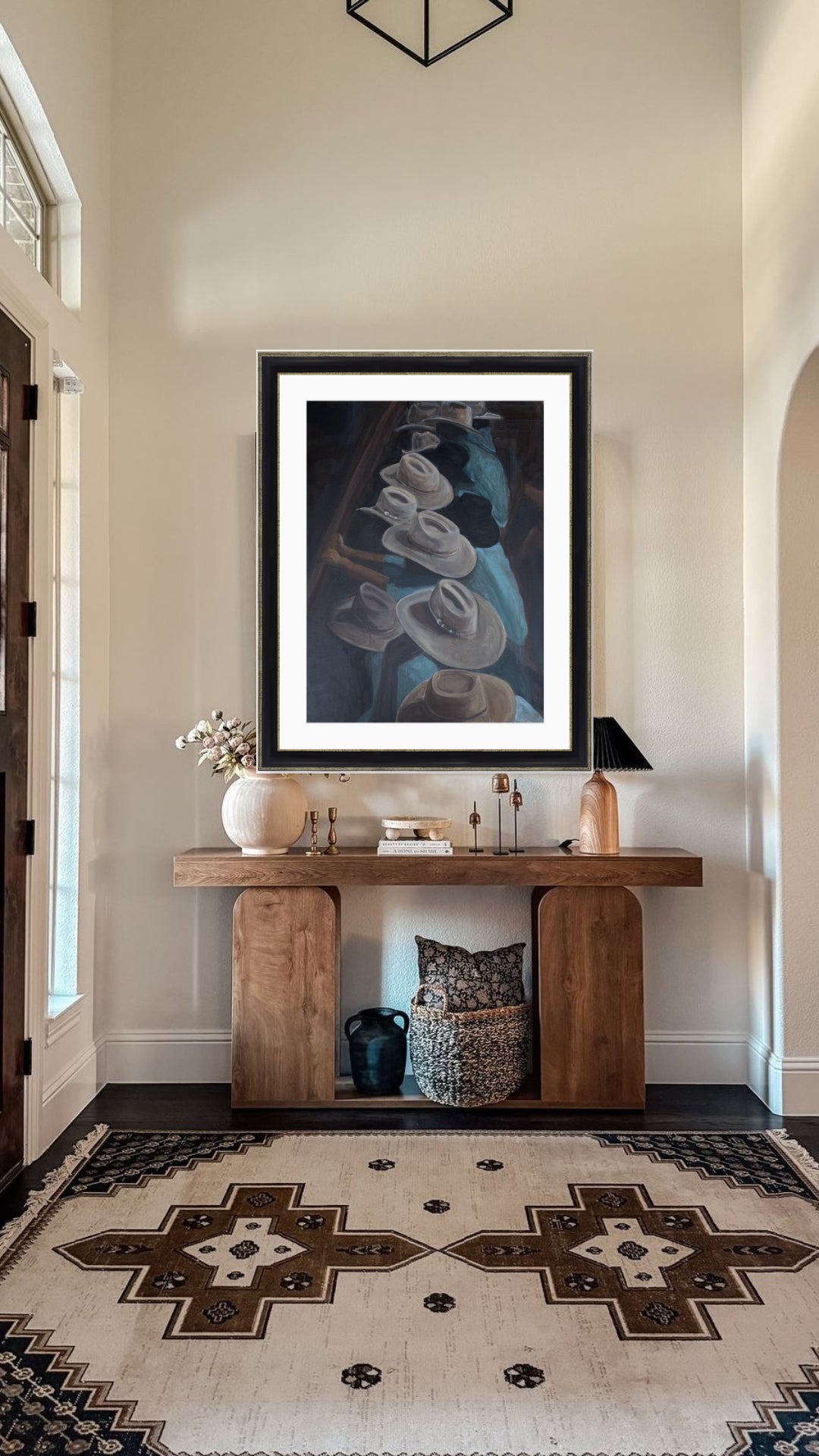 i wanna be a cowboy back and gold framed print