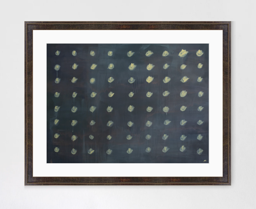 all hats, no cattle black and gold framed print