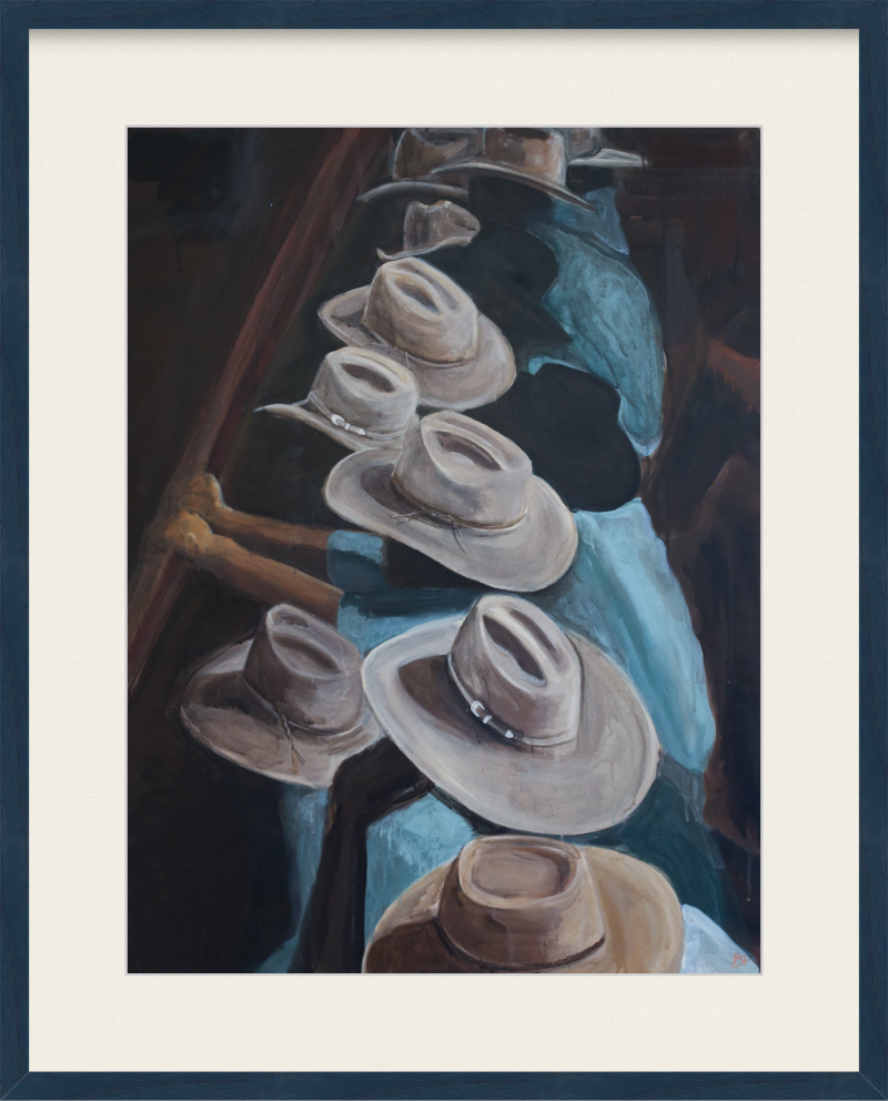 i wanna be a cowboy Indigo Walut Framed Print