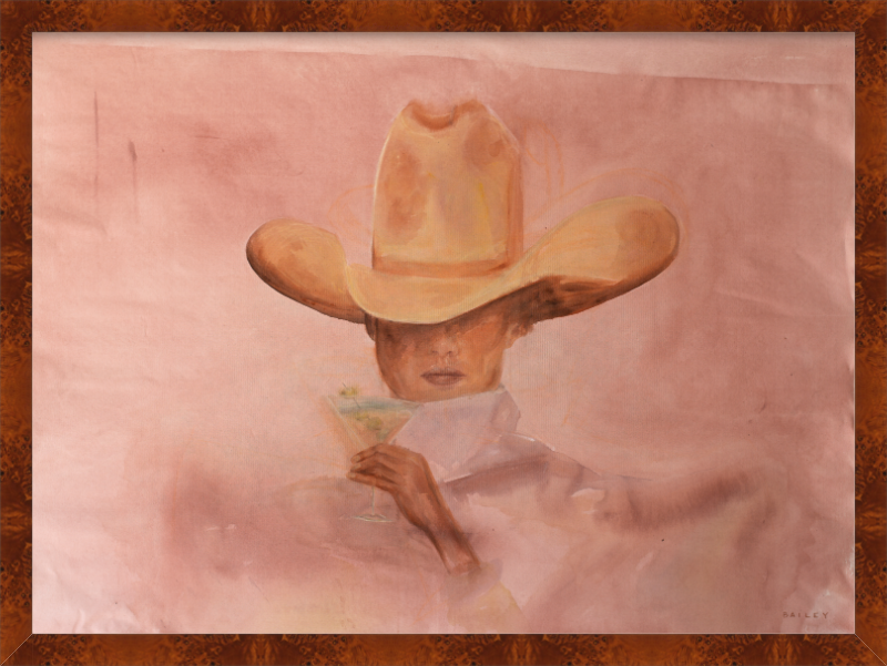 large martini cowgirl jambi framed print