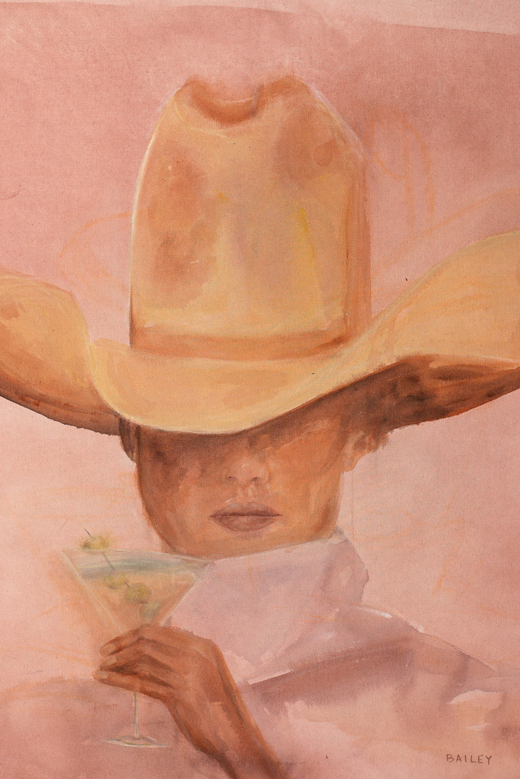 martini cowgirl print, cropped vertical