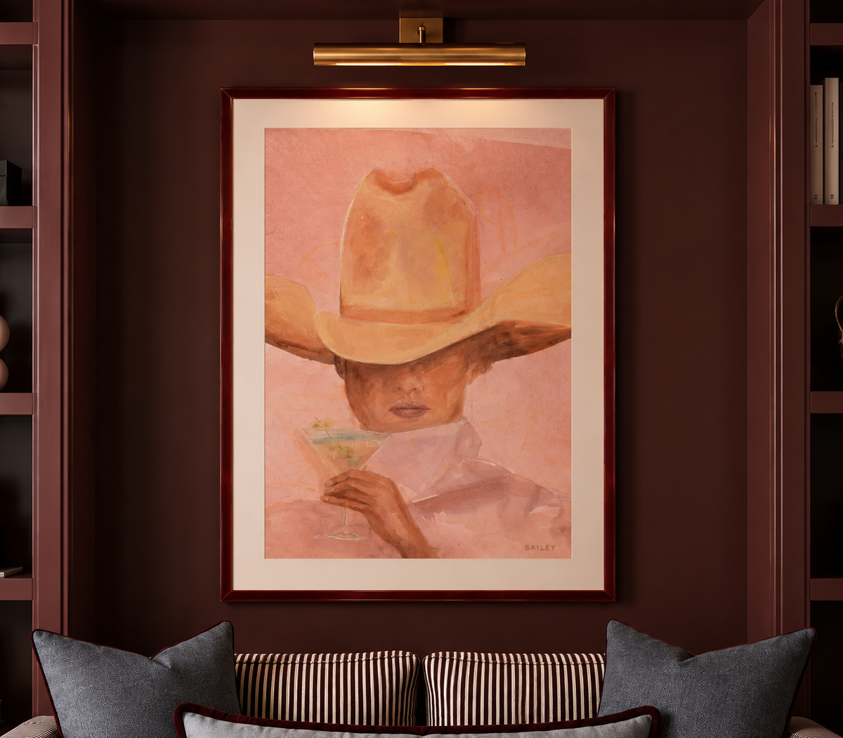 martini cowgirl print, cropped vertical